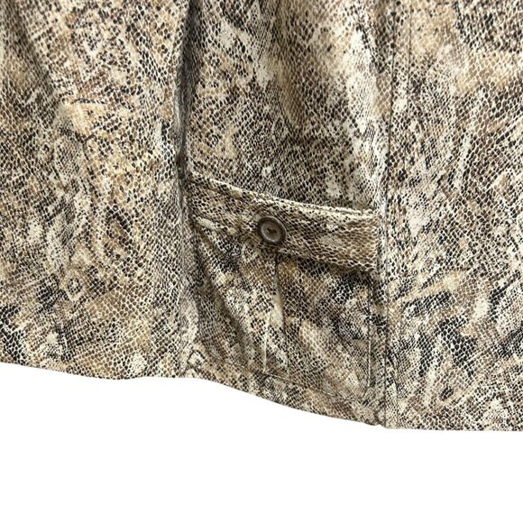 Dressbarn Brown Metallic Animal Print Career Office Blazer Size L - Picture 3 of 6